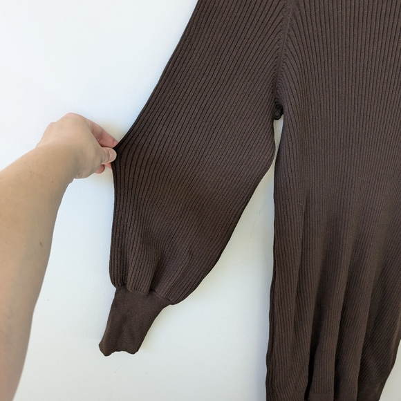 Banana Republic Long Puff Sleeve Ribbed Sweater Dress Size XL - Picture 4 of 8